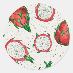Rode draak op een witte achtergrond ronde sticker