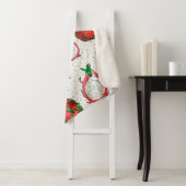 Rode draak op een witte achtergrond sherpa deken (In situ)