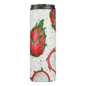 Rode draak op een witte achtergrond thermosbeker (Achterkant)