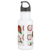 Rode draak op een witte achtergrond waterfles (Achterkant)