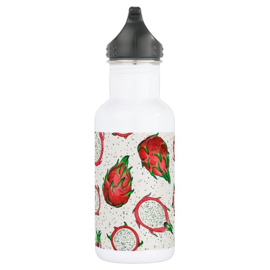 Rode draak op een witte achtergrond waterfles (Rechts)