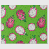 Rode draak op groen cadeaupapier (Vlak)