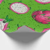 Rode draak op groen cadeaupapier (Hoek)