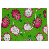 Rode draak op groen groot cadeauzakje (Voorkant)