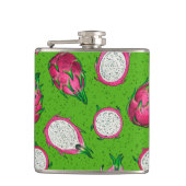 Rode draak op groen heupfles (Voorkant)