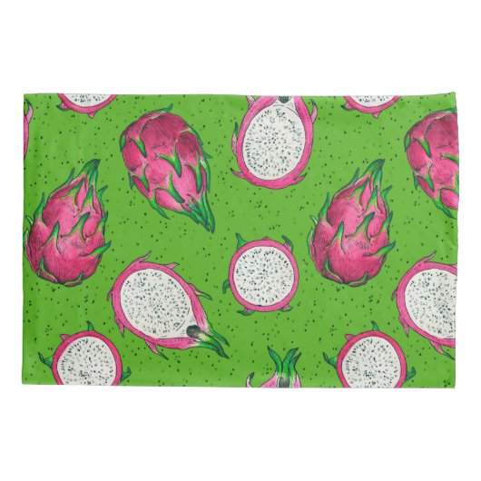 Rode draak op groen kussensloop (Achterkant-Links)