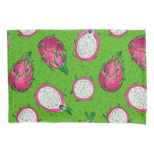 Rode draak op groen kussensloop (Voorkant-Links)