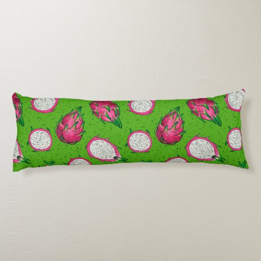 Rode draak op groen lichaamskussen (Achterkant)