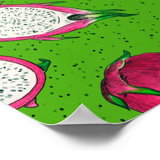 Rode draak op groen poster (Hoek)