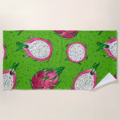 Rode draak op groen strandlaken (Voorkant)