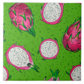 Rode draak op groen tegeltje (Voorkant)