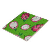 Rode draak op groen tegeltje (Zijkant)