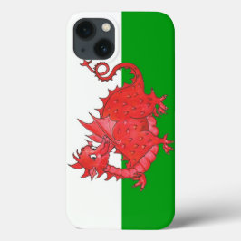 Rode draak op groene en witte iPhone 6 Xtreme Hoes