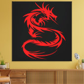 Rode Draak Opgespannen Canvasprint Canvas Afdruk (Insitu (Woonkamer))