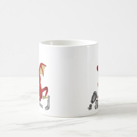 Rode Draak plukt Ridder uit Tandbeen Koffiemok (Center)