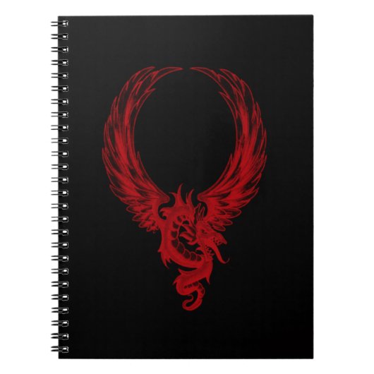Rode Draak Ryuu Spiraal Notebook Notitieboek (Voorkant)