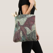 Rode draak (schouder): tote bag (Dichtbij)