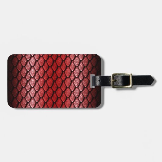Rode Draak Schubben Bagagelabel (Voorkant horizontaal)