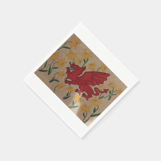 Rode draak servetten (Hoek)