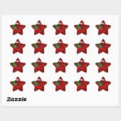 Rode Draak Ster Sticker (Vel)