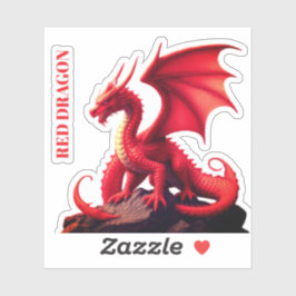 RODE DRAAK STICKER