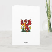 Rode Draak Stond Tussen Narcissen Kaart (Achterkant)