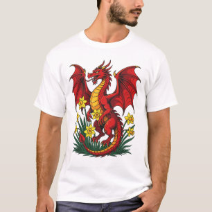 Rode Draak Stond Tussen Narcissen T-shirt