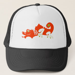 Rode draak trucker pet