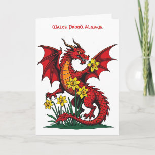Rode Draak Tussen Narcissen Kaart