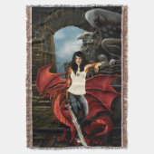 Rode Draak Urban Fantasy Deken (Voorkant Verticaal)