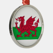 Rode draak van de kerstboomversiering van Wales Metalen Ornament (Rechts)