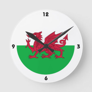 Rode draak van de muur van Wales Ronde Klok
