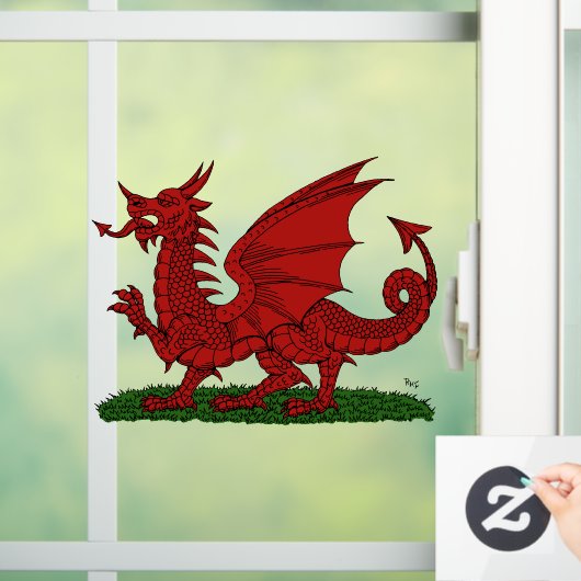 Rode Draak van Wales Raamsticker (Huis)