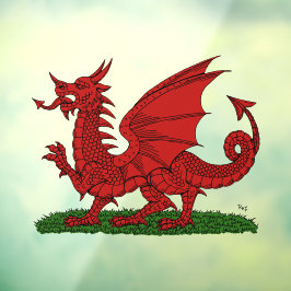 Rode Draak van Wales Raamsticker