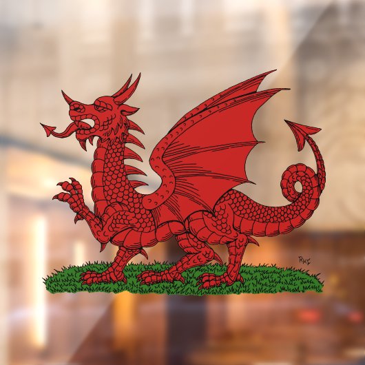 Rode Draak van Wales Raamsticker (Vel 2)