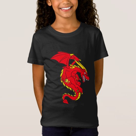 Rode draak voor kleine kinderen t-shirt (Voorkant)