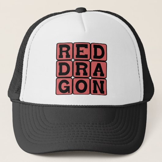 Rode Draak, Vuurspuwend Wezen Trucker Pet (Voorkant)