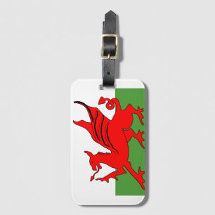 Rode draak Welsh vlag Bagagelabel
