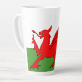 Rode draak Welsh vlag Latte Mok (Linkerhoek)