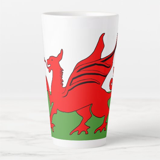 Rode draak Welsh vlag Latte Mok (Voorkant)