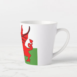 Rode draak Welsh vlag Latte Mok
