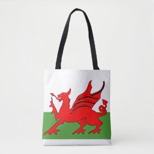 Rode draak Welsh vlag Tote Bag