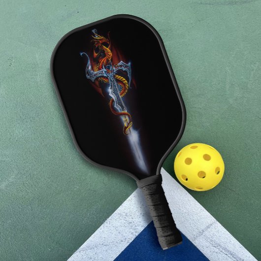 Rode draak Zwaard Fantasie Pickleball Paddle