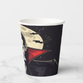 Rode Dracula Gothic Horror Halloween Papieren Bekers (Achterkant)