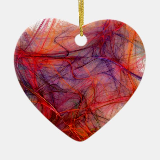 Rode draden keramisch ornament (Voorkant)
