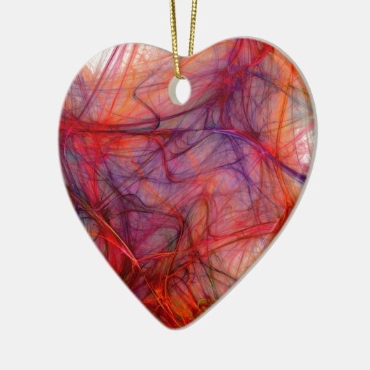 Rode draden keramisch ornament (Links)