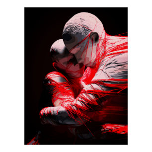 Rode draden van het lot Emotionele omhelzing sculp Perfect Poster