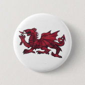 RODE DRAGON. RONDE BUTTON 5,7 CM (Voorkant)