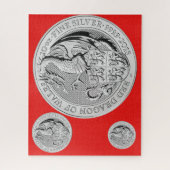 RODE DRAGON VAN MUNTSTOF VAN WALEN LEGPUZZEL (Verticaal)