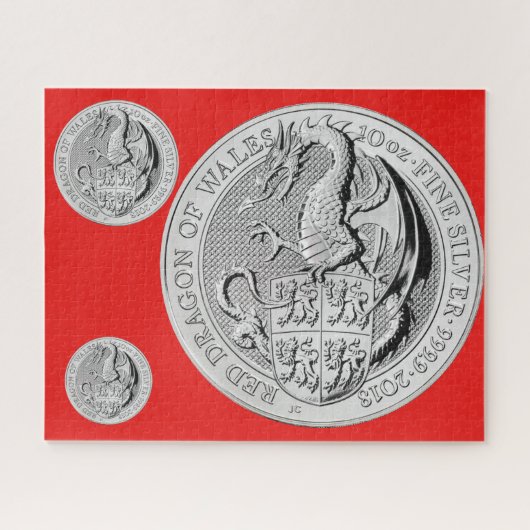 RODE DRAGON VAN MUNTSTOF VAN WALEN LEGPUZZEL (Horizontaal)